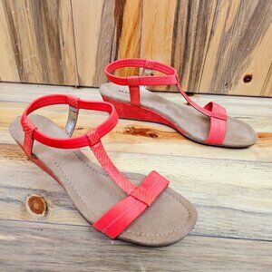 Alfani Voyage Coral Wedge Sandals Size 11